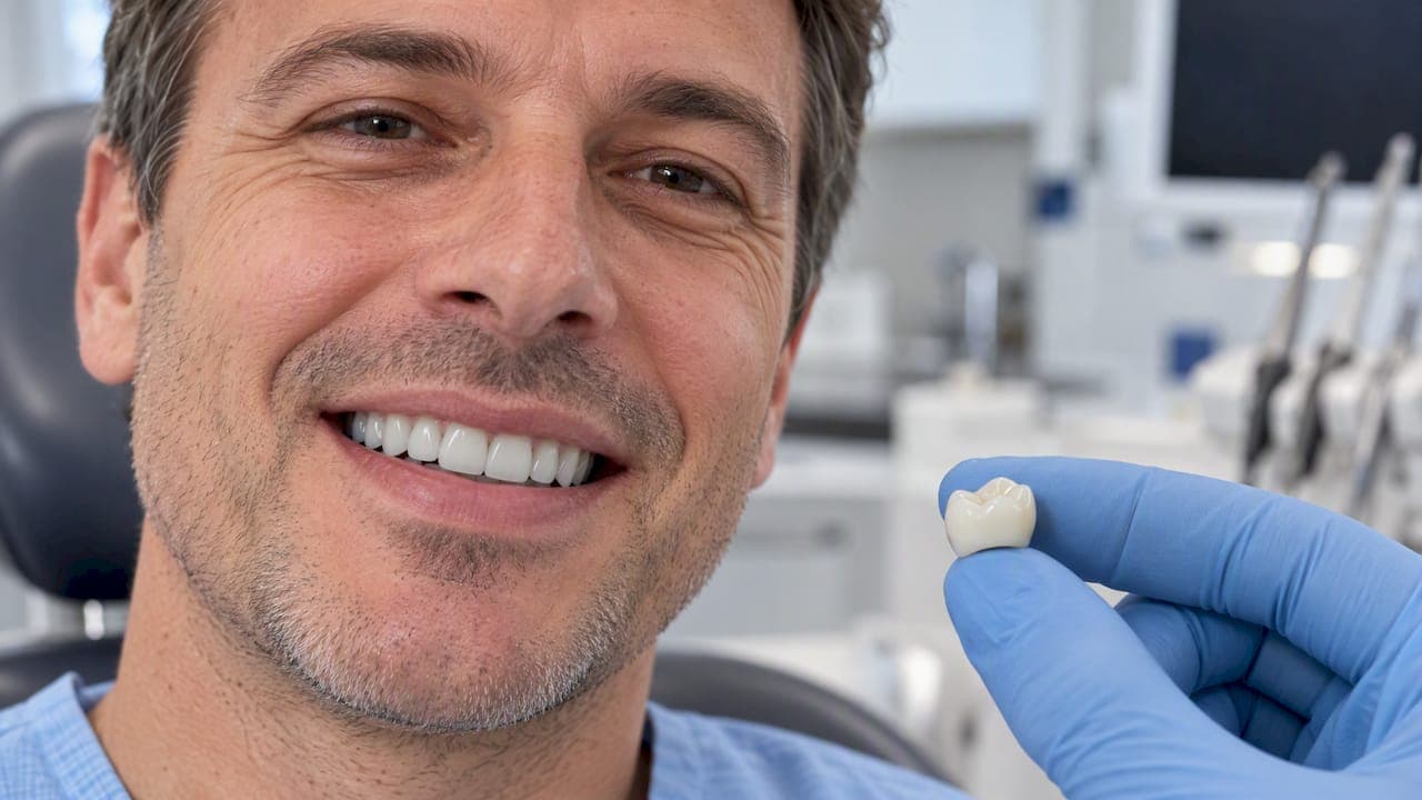 Coroana de pe implant s-a desprins: ce faci acum
